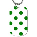Polka Dots - Green on White Dog Tag (Two Sides)