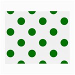 Polka Dots - Green on White Small Glasses Cloth (2 Sides)