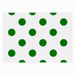 Polka Dots - Green on White Large Glasses Cloth (2 Sides)