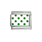 Polka Dots - Green on White Italian Charm (9mm)
