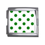 Polka Dots - Green on White Mega Link Italian Charm (18mm)