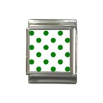 Polka Dots - Green on White Italian Charm (13mm)