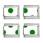 Polka Dots - Green on White 9mm Italian Charm (4 pack)