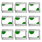Polka Dots - Green on White 9mm Italian Charm (9 pack)