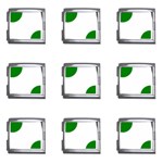 Polka Dots - Green on White Mega Link Italian Charm (9 pack)