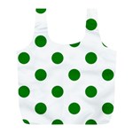 Polka Dots - Green on White Full Print Recycle Bag (L)