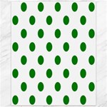 Polka Dots - Green on White Canvas 11  x 14 