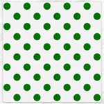 Polka Dots - Green on White Canvas 12  x 12 