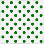 Polka Dots - Green on White Canvas 16  x 16 