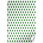 Polka Dots - Green on White Canvas 24  x 36 