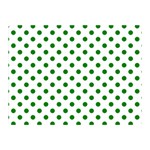 Polka Dots - Green on White Double Sided Flano Blanket (Mini)