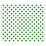 Polka Dots - Green on White Double Sided Flano Blanket (Small)