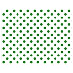 Polka Dots - Green on White Double Sided Flano Blanket (Medium)