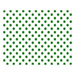 Polka Dots - Green on White Double Sided Flano Blanket (Large)