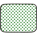 Polka Dots - Green on White Double Sided Fleece Blanket (Mini)