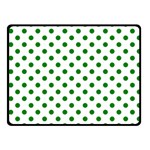 Polka Dots - Green on White Fleece Blanket (Small) (One Side)