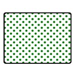 Polka Dots - Green on White Double Sided Fleece Blanket (Small) (Two Sides)