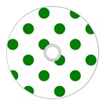 Polka Dots - Green on White CD Wall Clock
