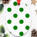 Polka Dots - Green on White Ornament (Oval)