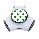 Polka Dots - Green on White Portable USB Hub (One Side)