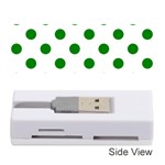 Polka Dots - Green on White Memory Card Reader (Stick)