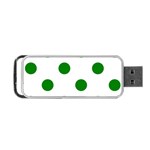 Polka Dots - Green on White Portable USB Flash (Two Sides)