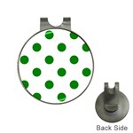 Polka Dots - Green on White Golf Ball Marker Hat Clip