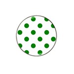 Polka Dots - Green on White Hat Clip Ball Marker