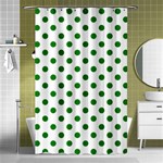 Polka Dots - Green on White Shower Curtain 48  x 72  (Small)