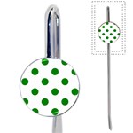 Polka Dots - Green on White Book Mark