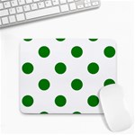 Polka Dots - Green on White Small Mousepad
