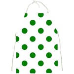 Polka Dots - Green on White Full Print Apron