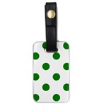 Polka Dots - Green on White Luggage Tag (One Side)