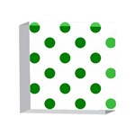 Polka Dots - Green on White 4 x 4  Acrylic Photo Block