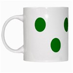 Polka Dots - Green on White White Mug