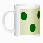 Polka Dots - Green on White Night Luminous Mug