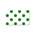 Polka Dots - Green on White Magnet (Name Card)