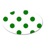 Polka Dots - Green on White Magnet (Oval)