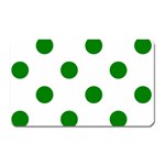 Polka Dots - Green on White Magnet (Rectangular)