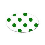 Polka Dots - Green on White Sticker Oval (100 pack)