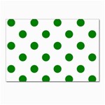 Polka Dots - Green on White Postcard 5  x 7 