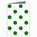 Polka Dots - Green on White Greeting Card