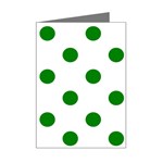 Polka Dots - Green on White Mini Greeting Card