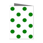 Polka Dots - Green on White Mini Greeting Cards (Pkg of 8)