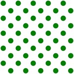 Polka Dots - Green on White ScrapBook Page 12  x 12 