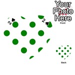 Polka Dots - Green on White Playing Cards 54 (Heart)