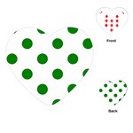 Polka Dots - Green on White Playing Cards (Heart)