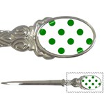 Polka Dots - Green on White Letter Opener