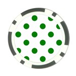 Polka Dots - Green on White Poker Chip Card Guard