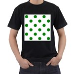 Polka Dots - Green on White Men s T-Shirt (Black)